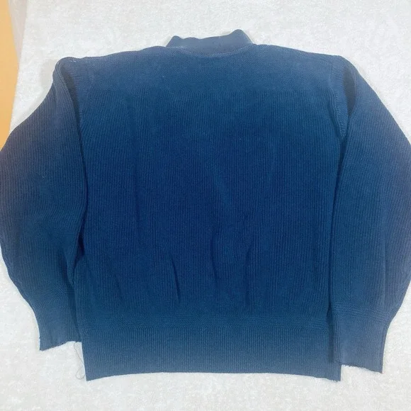 Vintage LL Bean 5 Button Henley Fisherman Sweater Blue Mens Large USA *Flaws - Picture 10 of 10